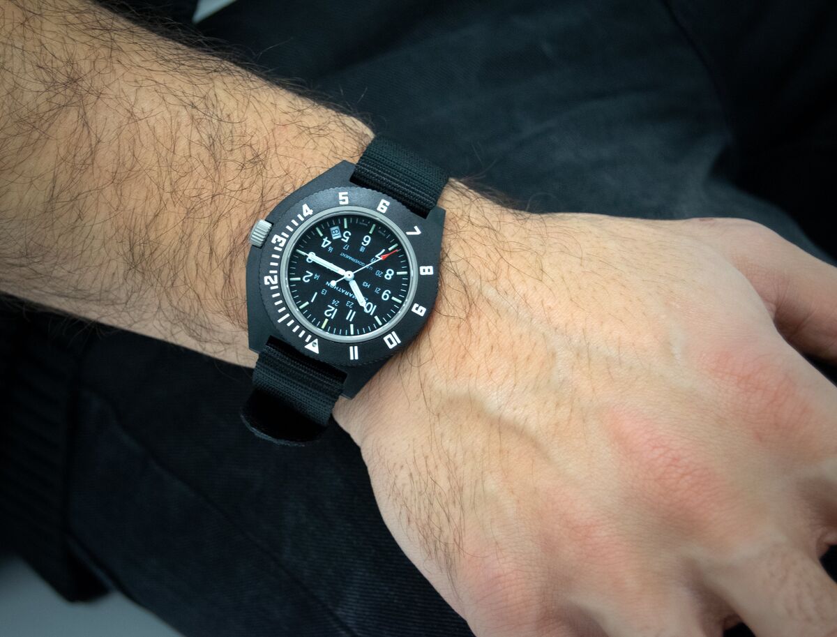 Marathon Pilot's Navigator Watch - Black with Date and US Government Markings