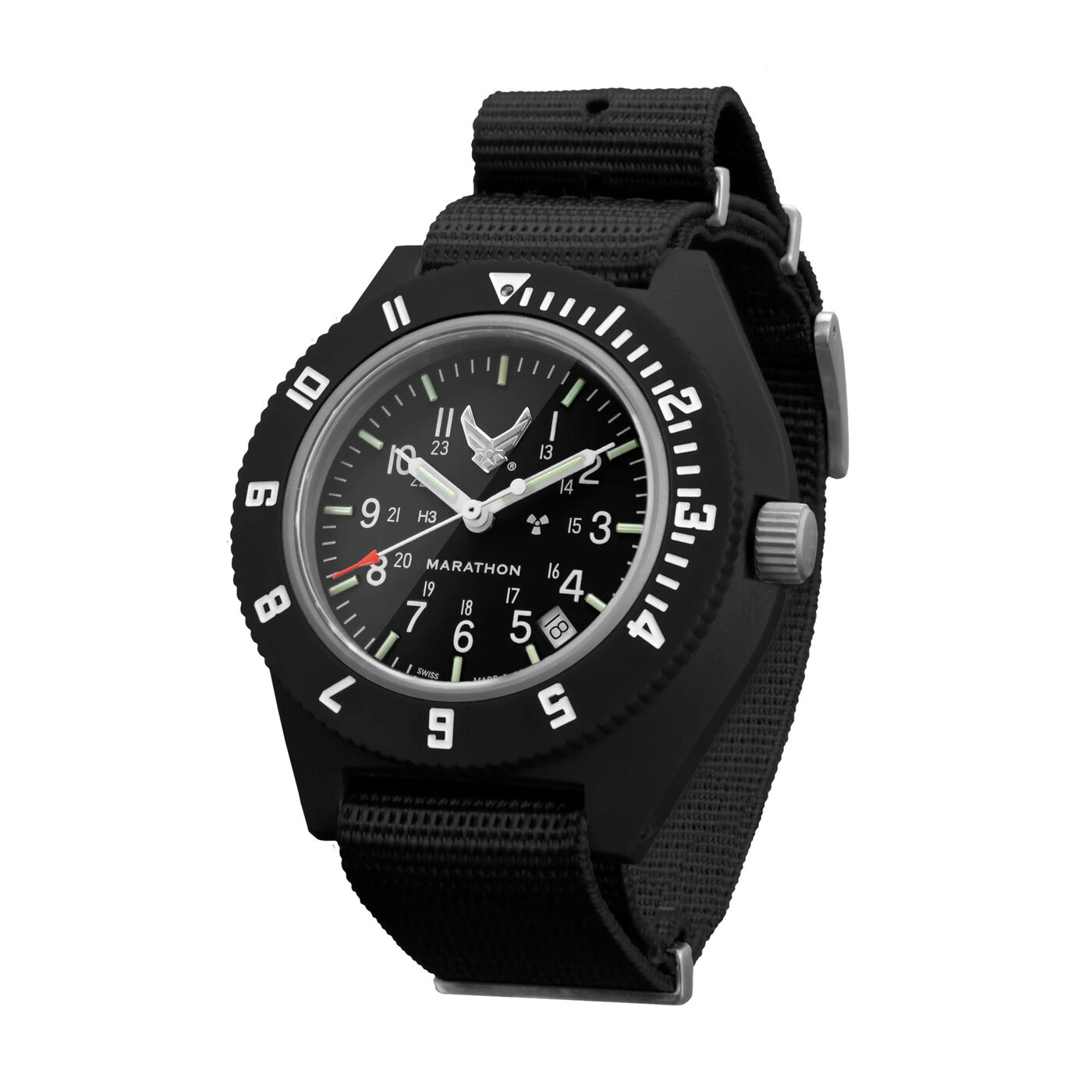 Marathon Pilot Navigator Watch Black with Date - USAF