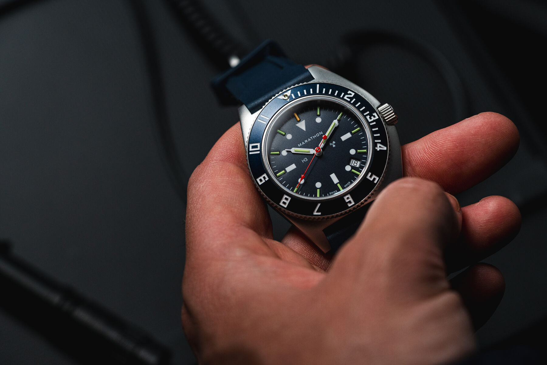 Marathon Blue Yonder Steel Navigator Watch with Date