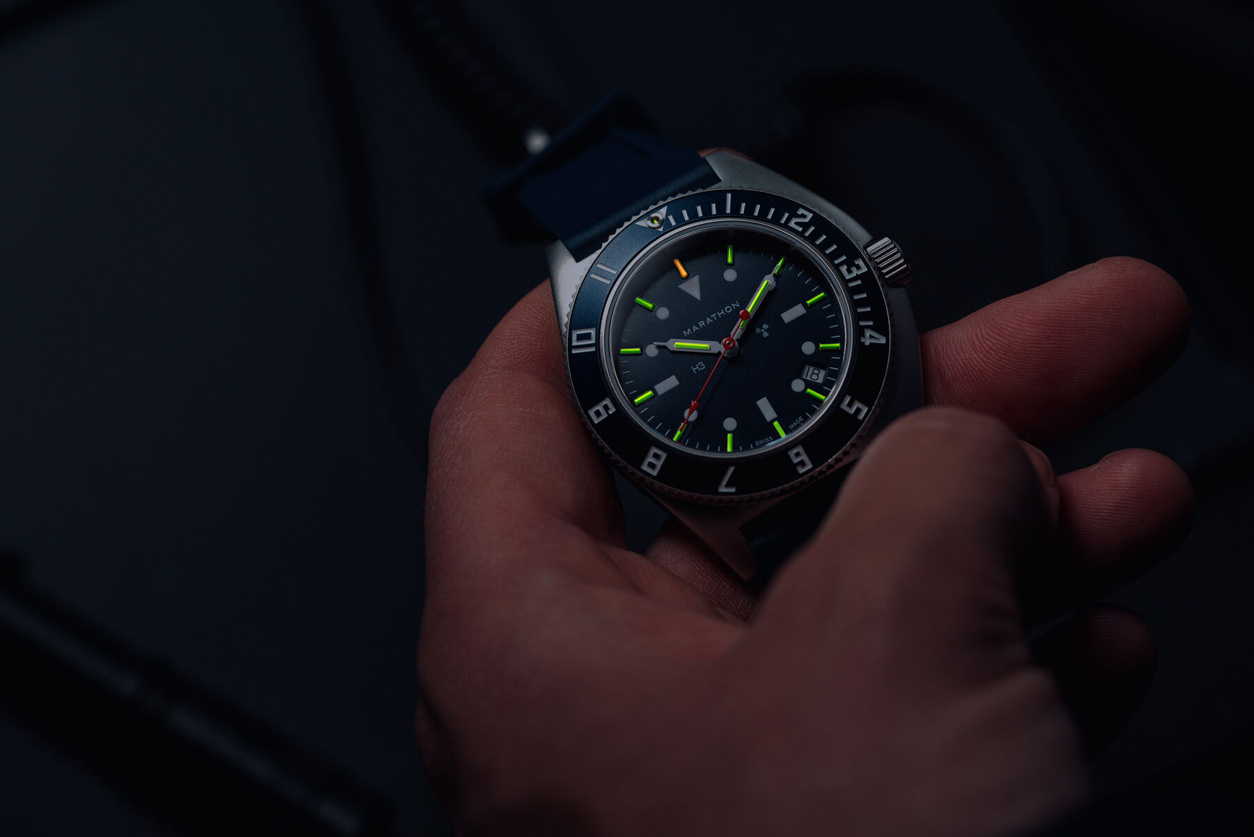 Marathon Blue Yonder Steel Navigator Watch with Date