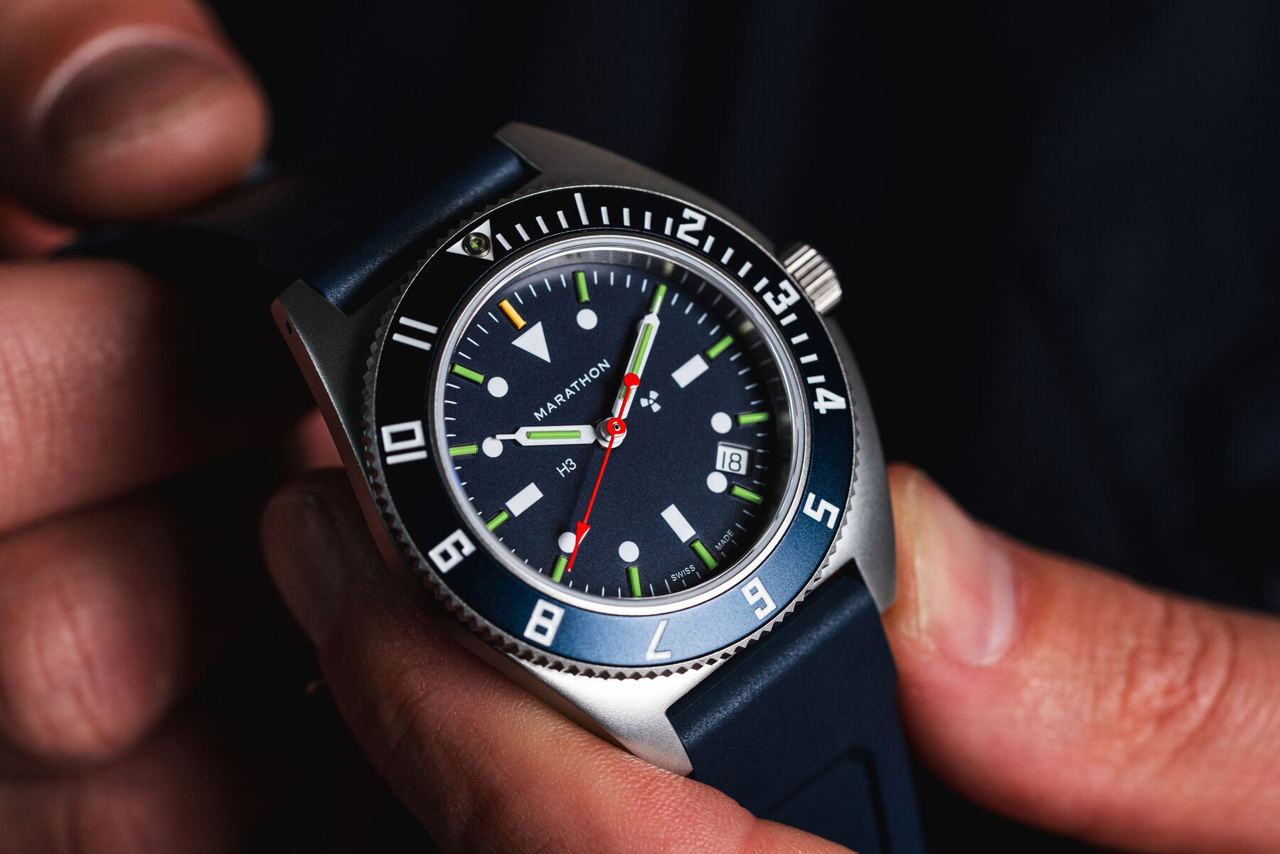 Marathon Blue Yonder Steel Navigator Watch with Date